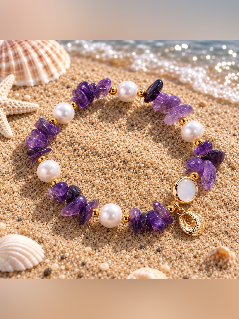 Purple Bohemian Beach Bracelet